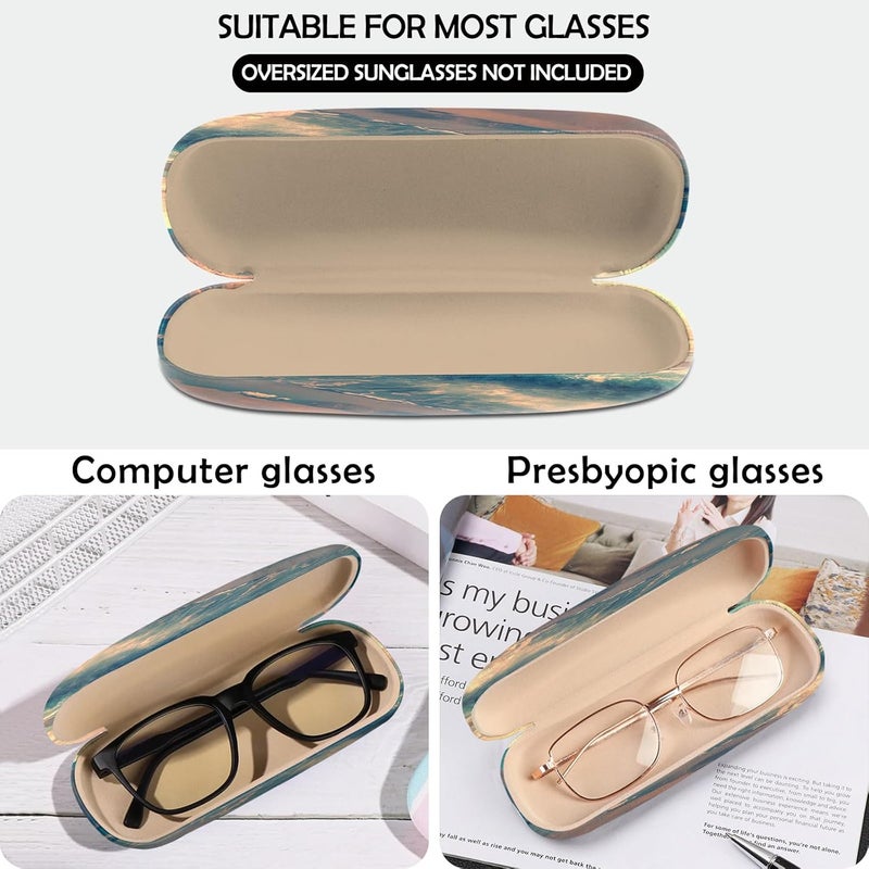 Cabreche Glasses Case Hard Shell Eyeglass Portable Glasses Eyeglasses Holder Box with Cleaning Cloth Women Girls Men Cute - Image 3